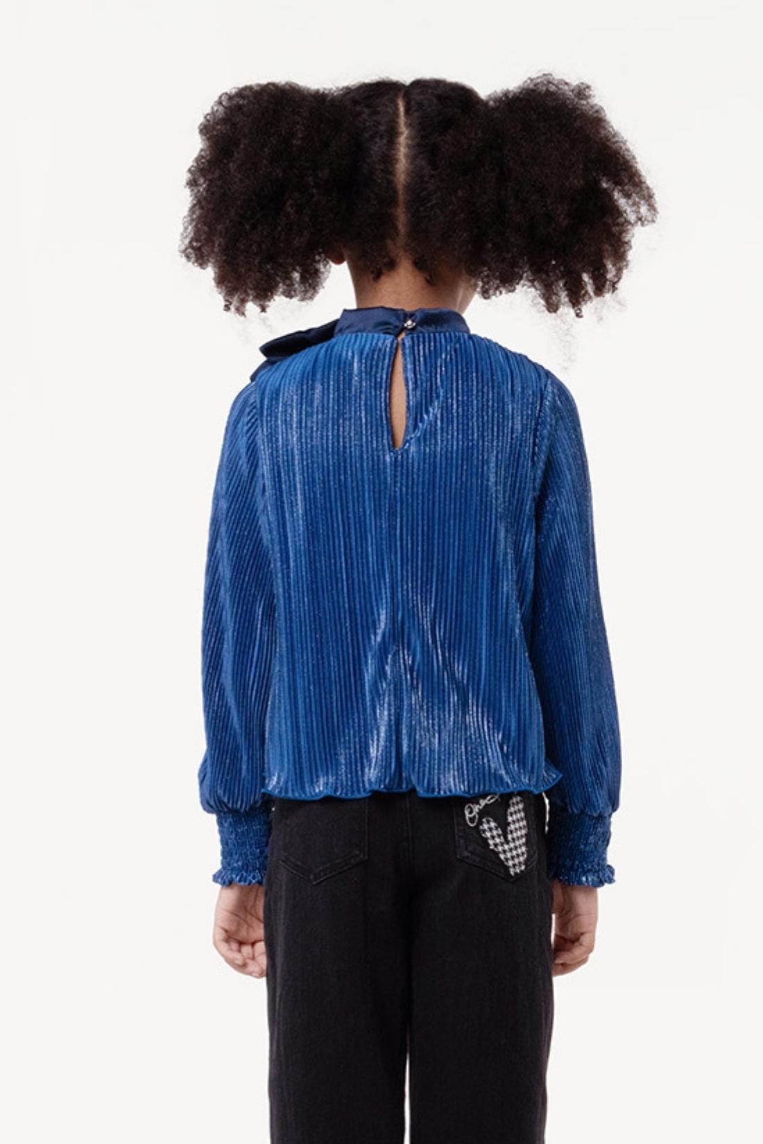 One Friday Navy Blue Pleated Top - One Friday World