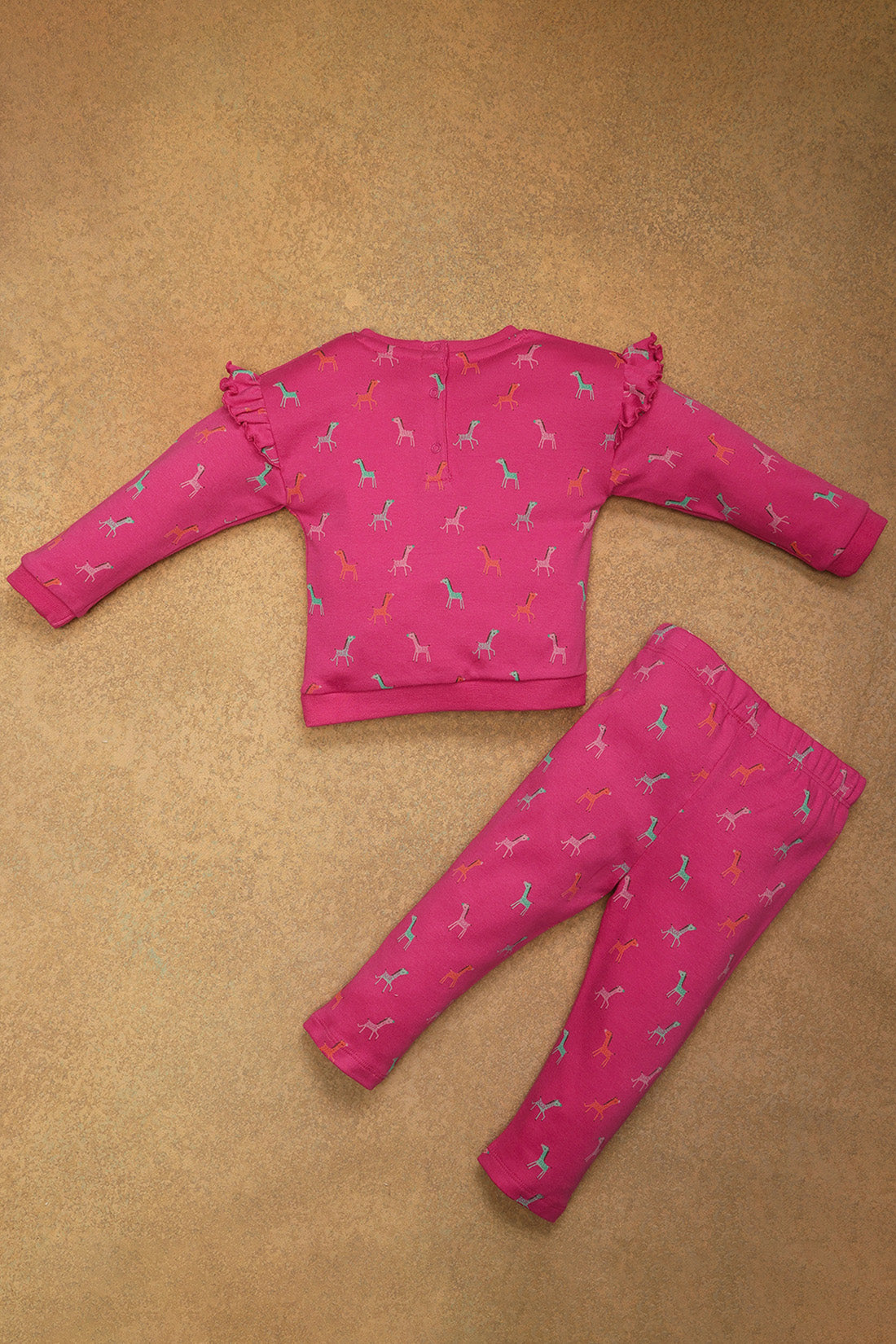 One Friday Kids Boys Pink Animal Printed Night Suit