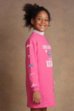 One Friday Girls Unicorn Peppy Pink Cotton Tunic Dress