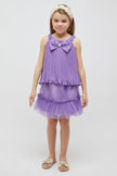 One Friday Kids Girls Purple Floral Mesh Skirt - One Friday World