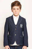 One Friday Kids Boys Navy Blue V-Neck Blazer - One Friday World