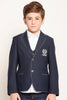 One Friday Kids Boys Navy Blue V-Neck Blazer - One Friday World