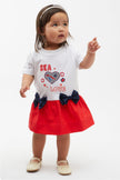 One Friday Baby Girls Red & White Embroidery Dress - One Friday World