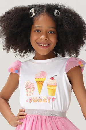 One Friday Kids Girls White Candy Top