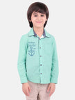 One Friday Kids For Boys Green Anchor Shirt - One Friday World