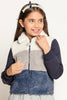 One Friday Kids Girls Navy Blue Shirt Collar Jacket