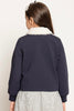 One Friday Kids Girls Navy Blue Shirt Collar Jacket