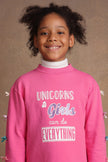 One Friday Girls Unicorn Peppy Pink Cotton Tunic Dress