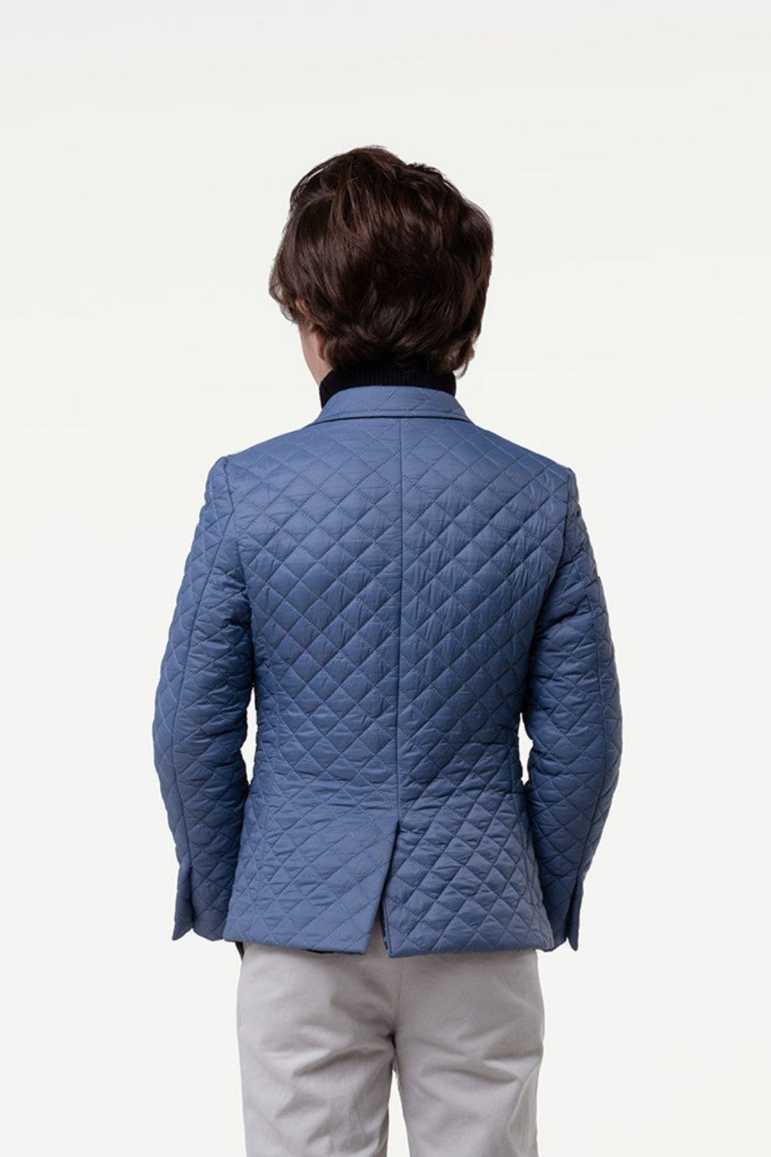 One Friday Kids Boys Blue Quilted Blazer