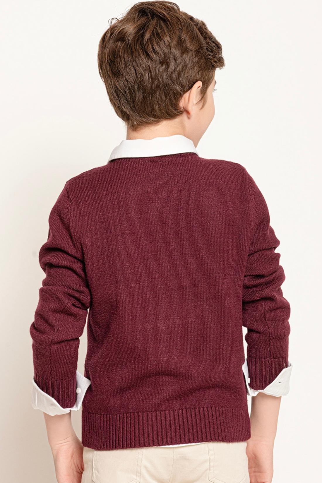 One Friday Kids Boys Burgundy Sweater