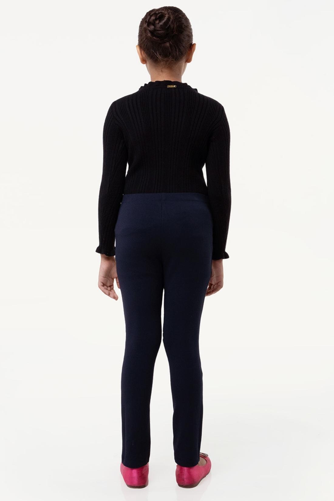 One Friday Navy Blue Solid Jegging - One Friday World