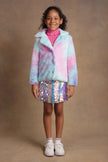 One Friday Kids Girls Mulitcoloured Fur Overcoat