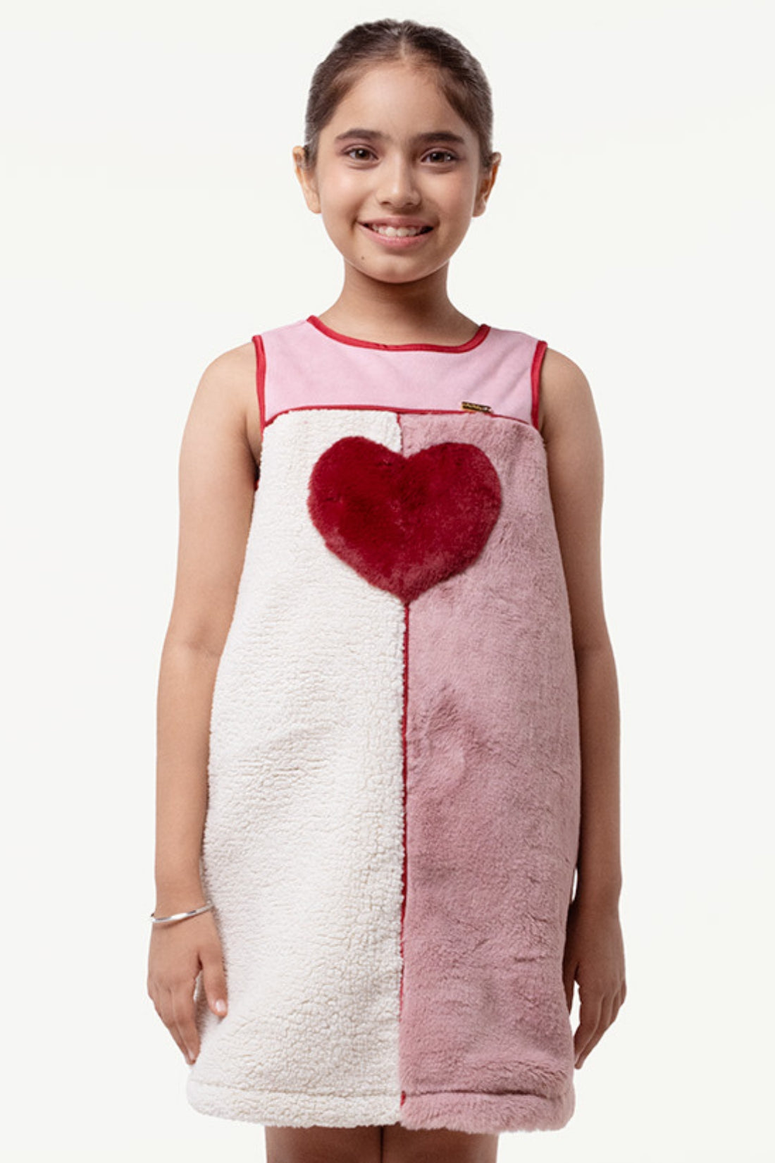 One Friday Kids Girls Pink Round Neck Dress