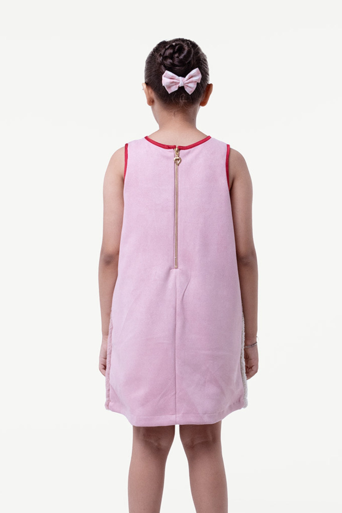 One Friday Kids Girls Pink Round Neck Dress