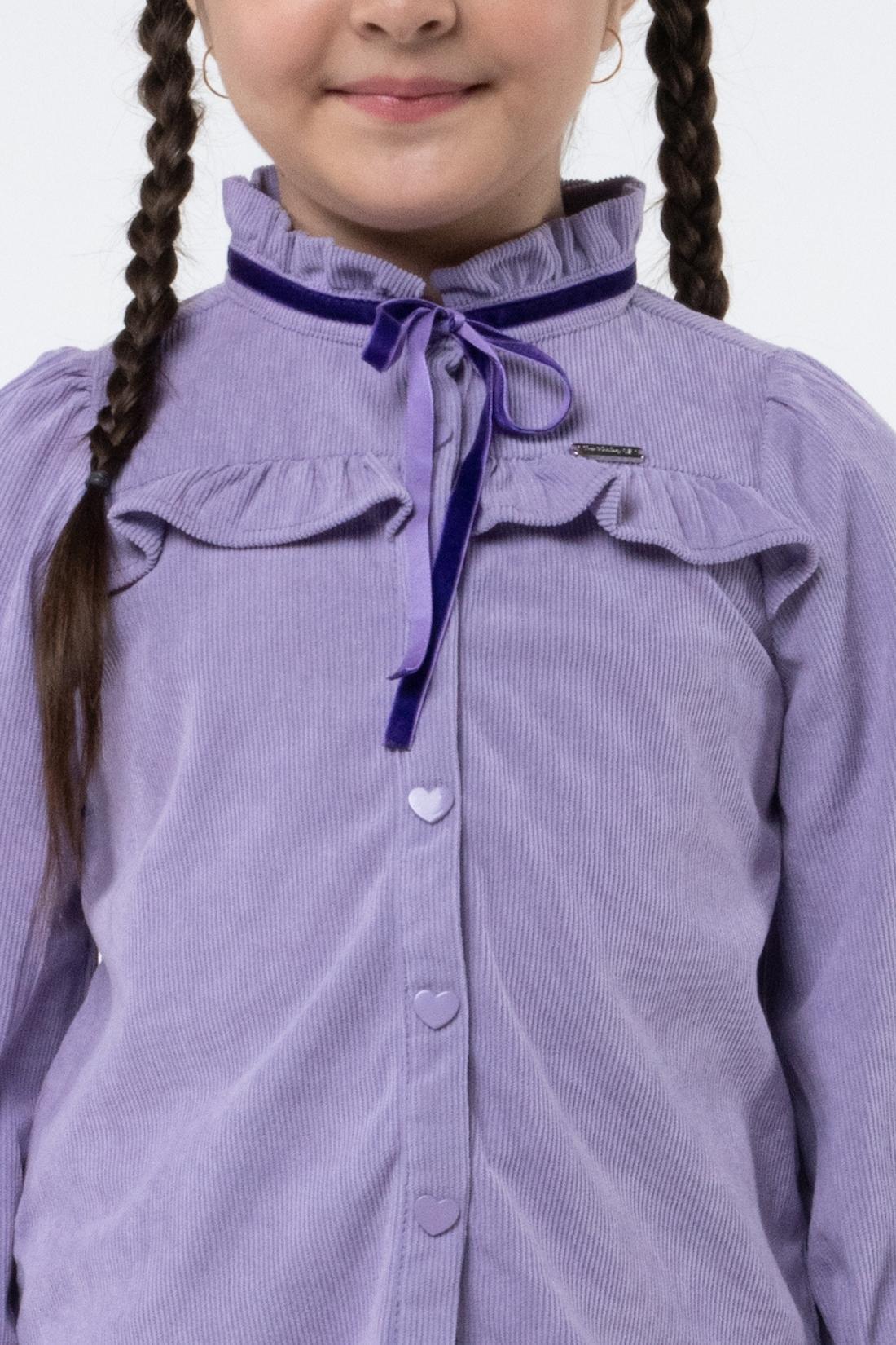 One Friday Varsity Chic Lilac Corduroy Top with Ribbons for Girls - One Friday World