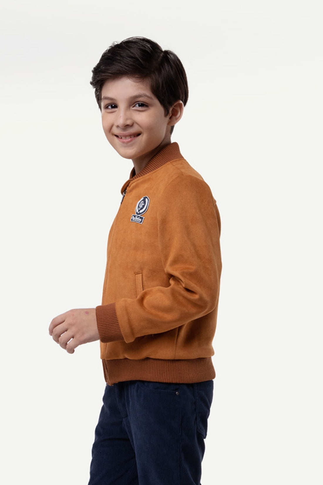 One Friday Kids Boys Orange Chinese Collar Jacket