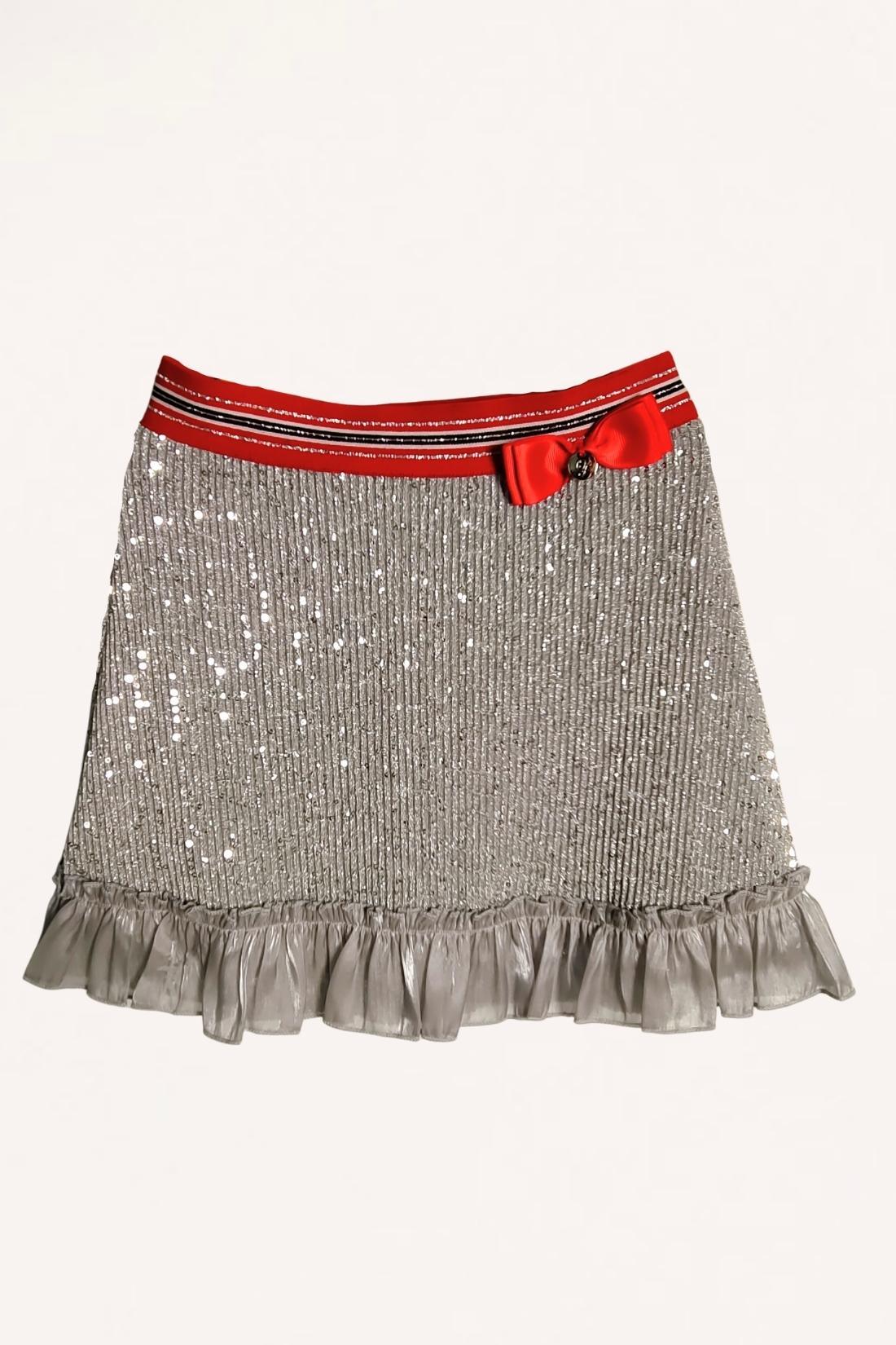 One Friday Kids Girls Silver Sequins Skirt - One Friday World