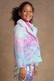 One Friday Kids Girls Mulitcoloured Fur Overcoat