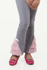 One Friday Varsity Chic Grey Bell Bottoms with Baby Pink Frills - One Friday World