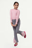 One Friday Varsity Chic Grey Bell Bottoms with Baby Pink Frills - One Friday World