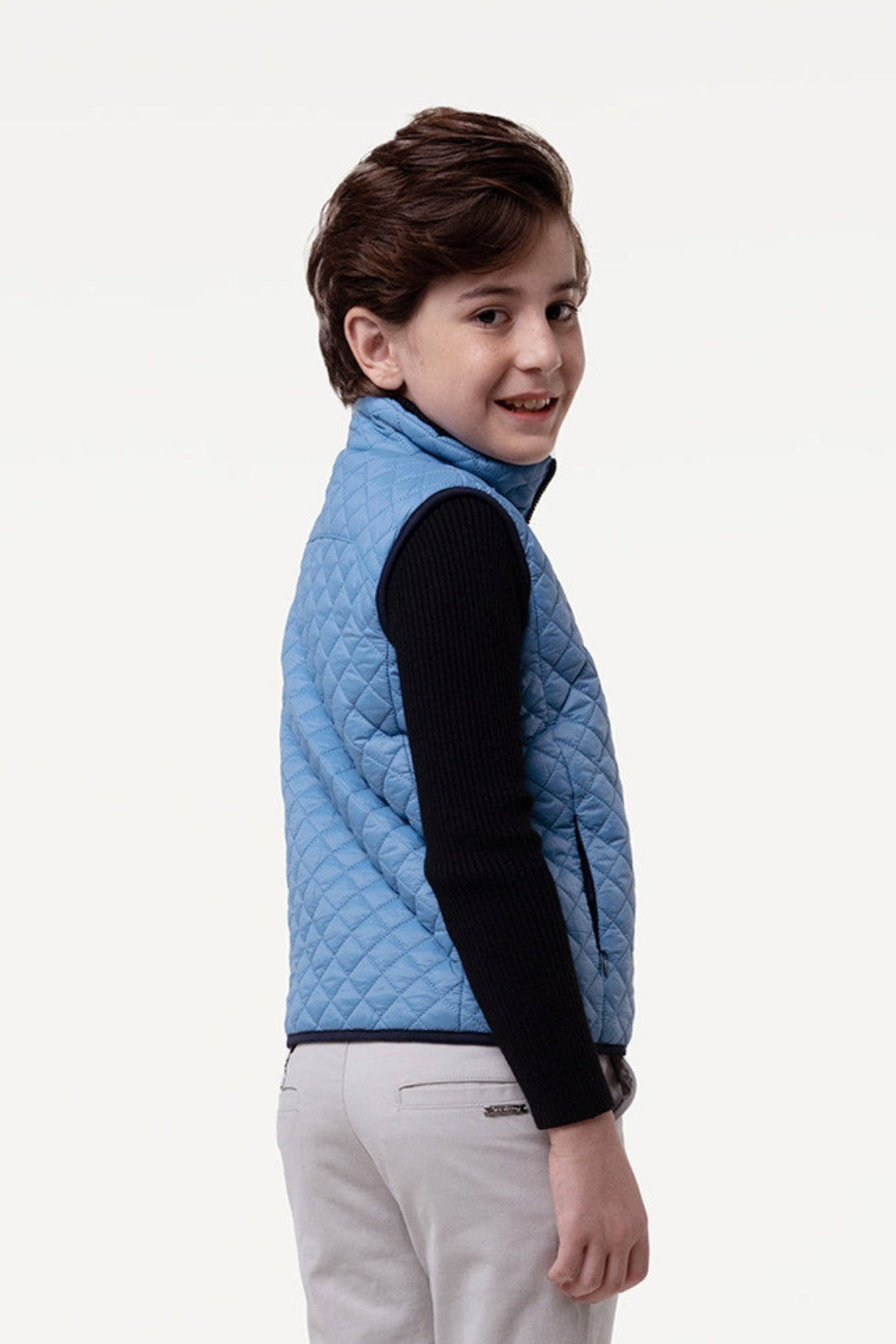 One Friday Kids Boys Half Sleeve Blue Quilted Jacket