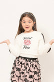 One Friday Kids Girls Off White Knitted Nylon Sweater