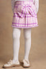 One Friday Kids Girls Pink & Lilac Checkered  Woollen Bow Skirt