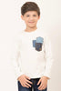 One Friday Kids Boys Off White Knitted Cotton T-shirt - One Friday World