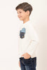 One Friday Kids Boys Off White Knitted Cotton T-shirt - One Friday World