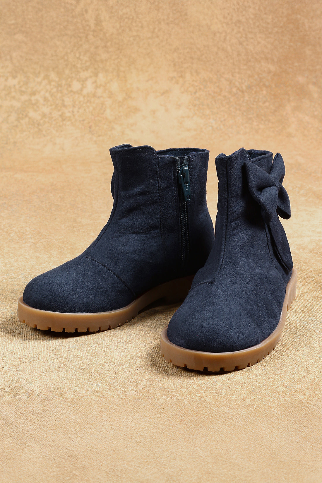 One Friday Girls Navy Blue Solid Boots