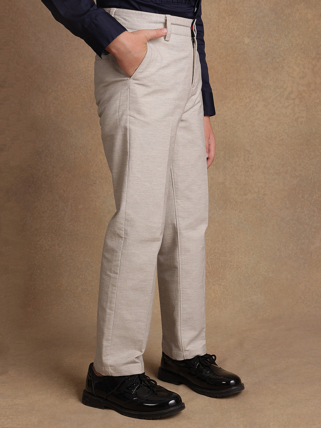 One Friday Kids Boys Grey Solid Trouser