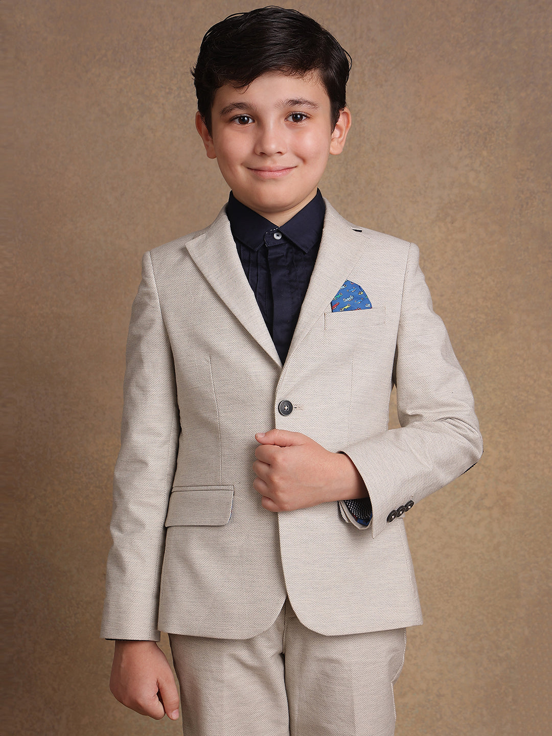 One Friday Kids Boys Grey Solid Blazer