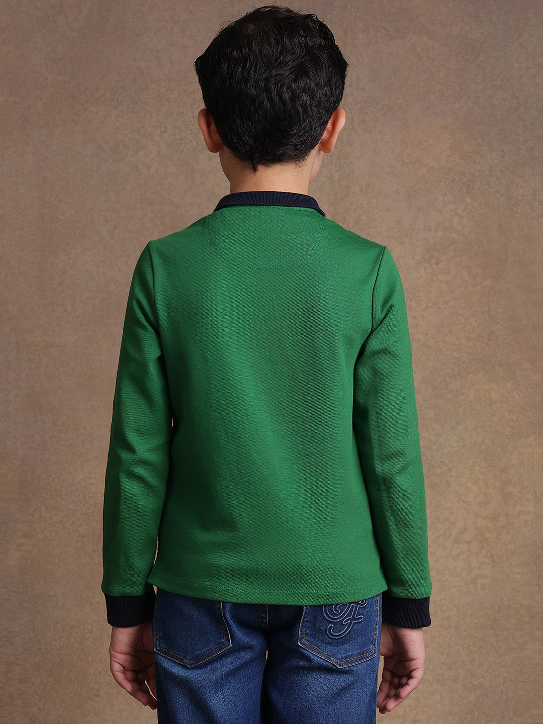 One Friday Kids Boys Green Solid T-shirt