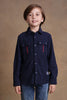 One Friday Kids Boys Navy Blue Corduroy Oversized Shirt