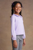 One Friday Kids Girls Peter  Pan Lavender Coloured Top