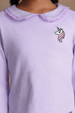 One Friday Kids Girls Peter  Pan Lavender Coloured Top