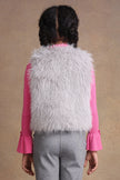 One Friday Kids Girls Grey Faux Fur Shrug