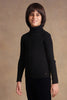 One Friday Kids Boys Black Solid Turtleneck Jumper