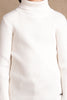 One Friday Boys Ivory White Solid Turtleneck Jumper