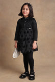 One Friday Kids Girls Fabric Star Printed Little Black Dress