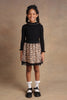 One Friday Kids Girls Beige Text Print Skirt