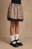 One Friday Kids Girls Beige Writing Print Skirt