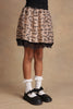 One Friday Kids Girls Beige Text Print Skirt