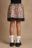 One Friday Kids Girls Beige Writing Print Skirt