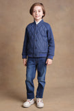 One Friday Kids Boys Navy Blue Quilted Jacket