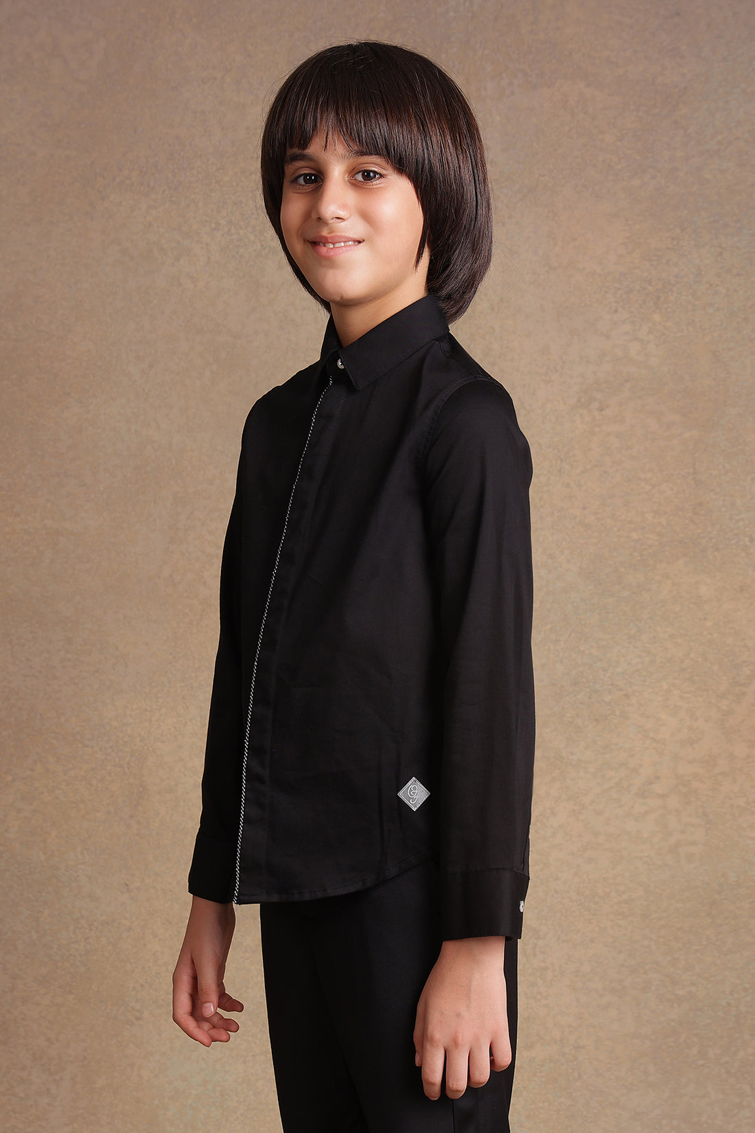 One Friday Kids Boys Black Party Shirt