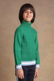 One Friday Kids Boys Green Solid Sweater