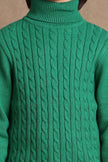 One Friday Kids Boys Green Solid Sweater