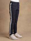 One Friday Kids Boys Navy Blue Solid Trouser