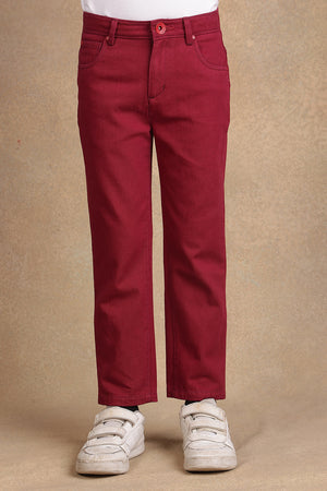 One Friday Kids Boys Red Solid Trouser